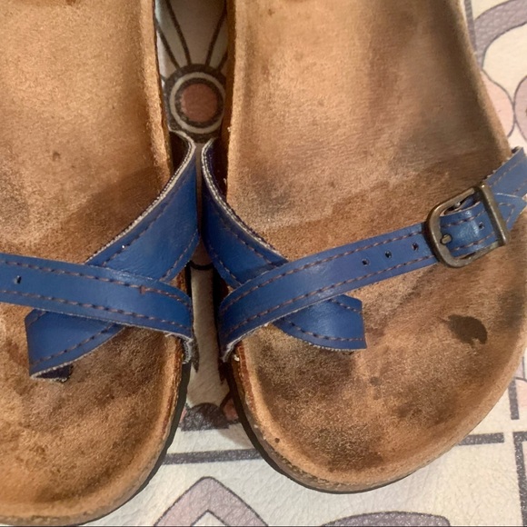 Vegan Leather Birks Sandals Cork 7.5/8 Blue - Picture 3 of 10